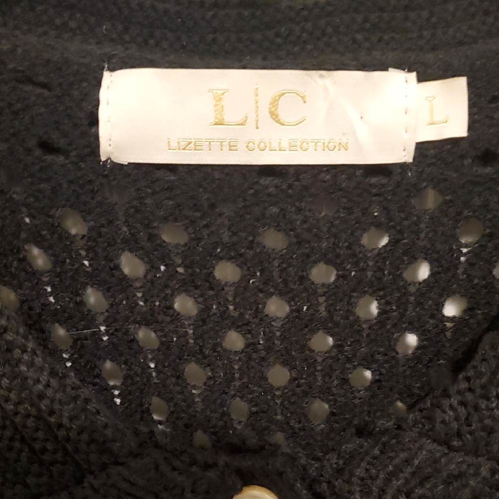 Chic Black Crochet Button Down Shirt - image 2